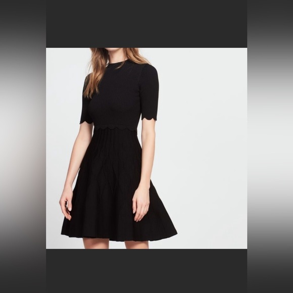 Sandro Ange Scalloped A-line knit dress - Picture 2 of 7